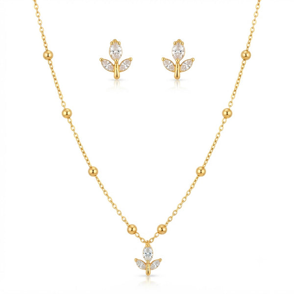 Tulip Necklace With Earrings
