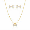 Crystal Bow Necklace with Earrings