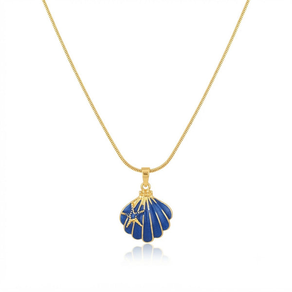 Blue Shell Picture Pendent