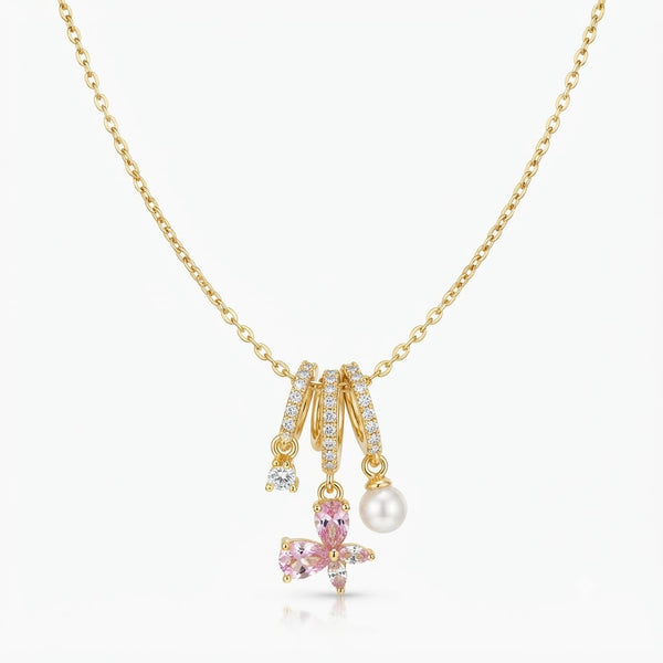 Pink Buttery Charm Necklace
