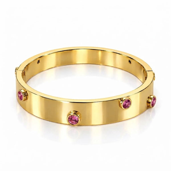 Pink Crystal Broad Bracelet