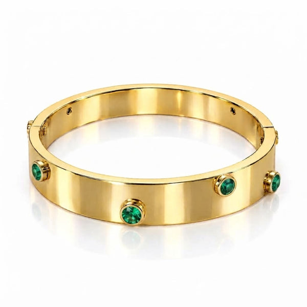 Emerald Crystal Broad Bracelet