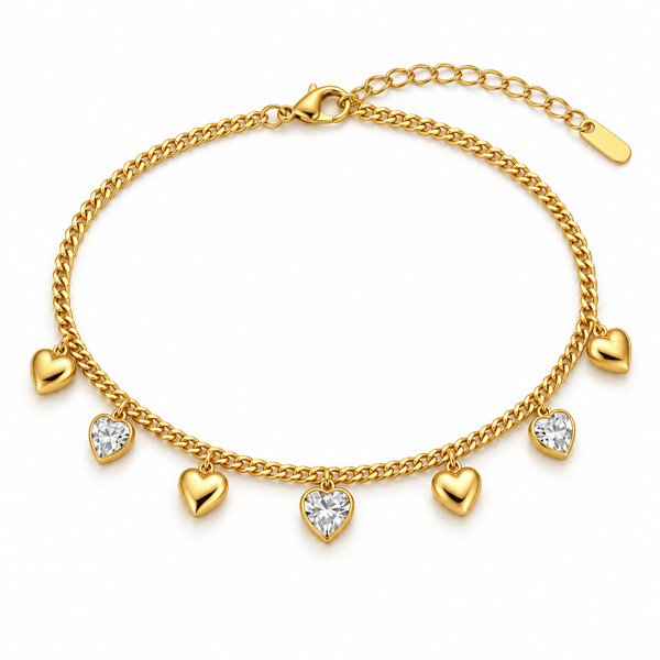 Heart Gold Chime Bracelet