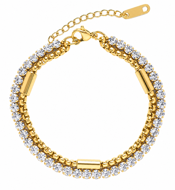 Golden Glamour Layered Bracelet