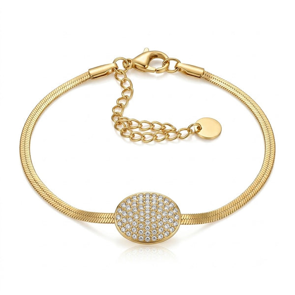 Studded Oval Wiper Chain Bracelet