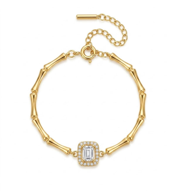 Vintage Crystal Bamboo Bracelet