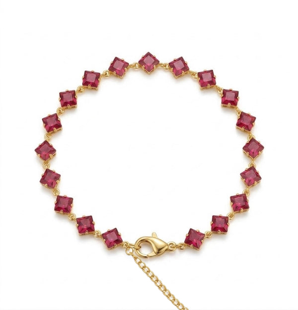Rose Crystal Cube Bracelet