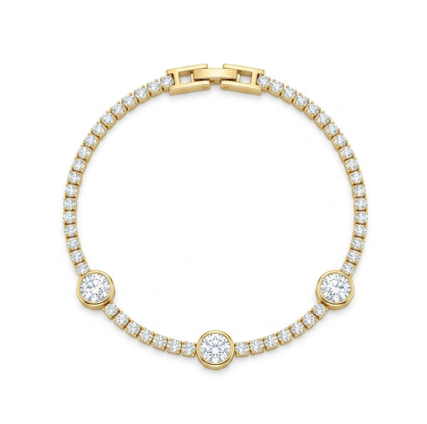 Crystal Disc Tennis Bracelet