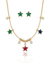 Crystal Star Necklace with Earrings