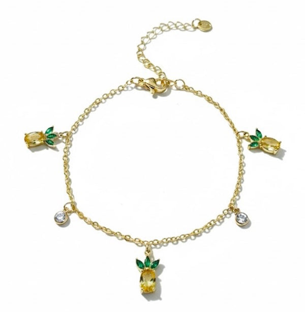 Dainty Crystal Pineapple Bracelet