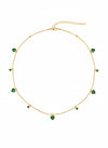 Dangle Motif Emerald Necklace