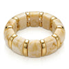 Resin Tube Stretchable Bracelet - Creme