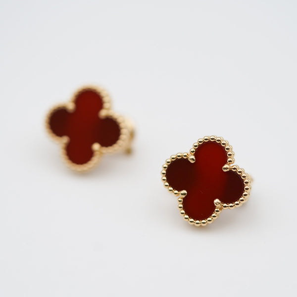 Wine Clover Earrings