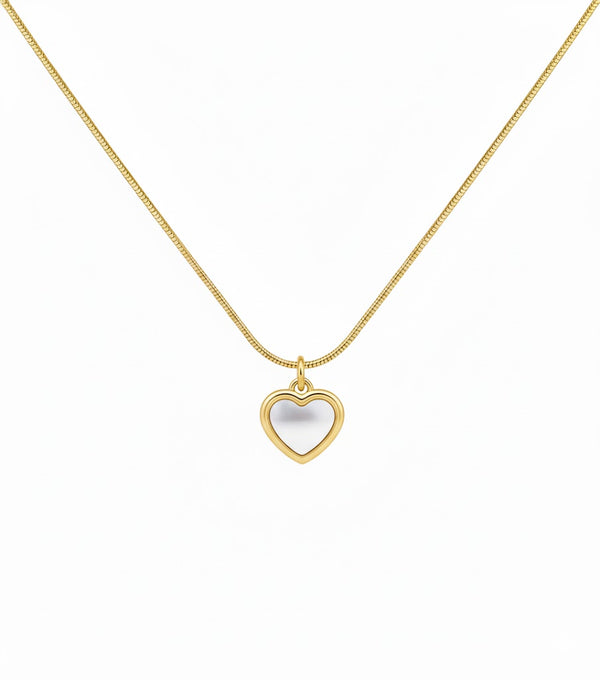 Elbina White Heart Neckalce