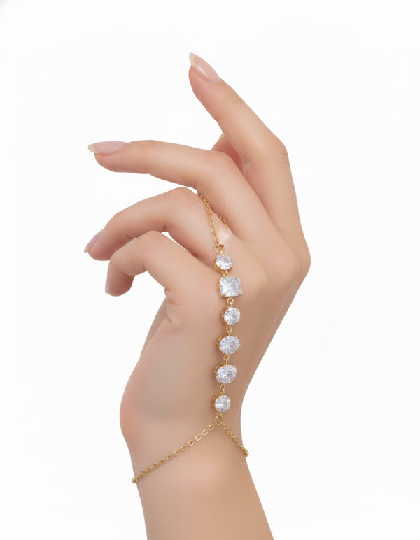 White Crystal Hand Chain