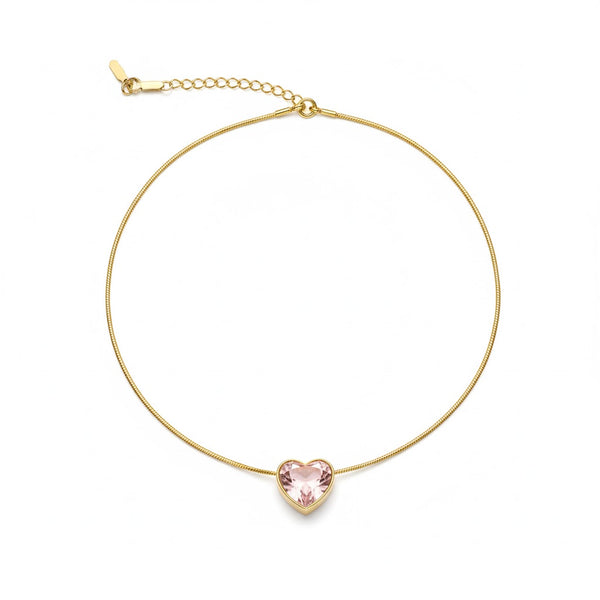 Blush Rose Heart Necklace
