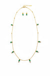 Emerald Oval Crystal Neckalce with earrings