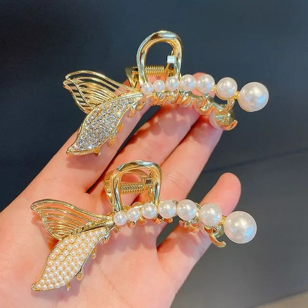 Pearly Mermaid Hair Claw – Pearl hair claw clip for women by Fix My Hairs