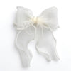 Pastel Organza Beads Border Bow Clip
