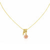 Pink Flower Charm Necklace