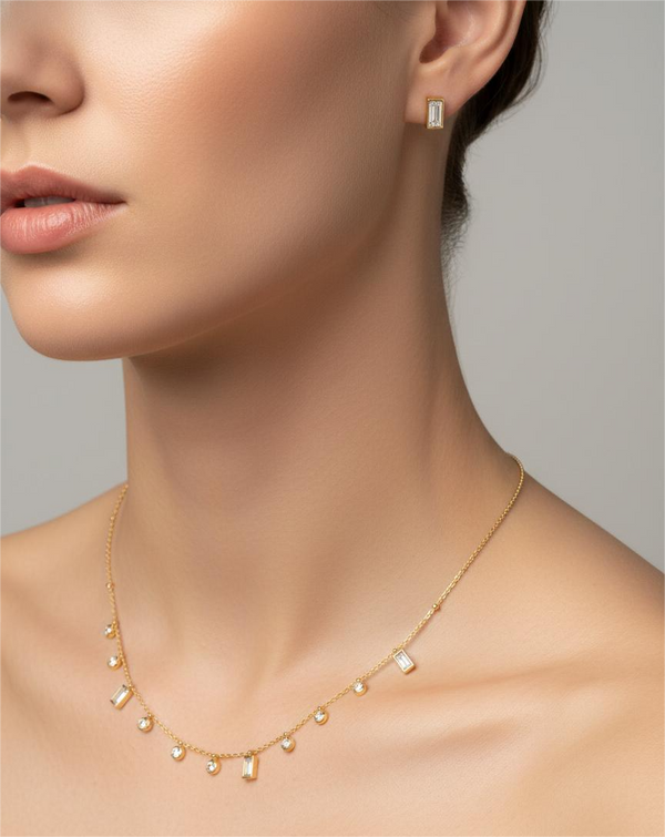 Nyra Necklace with Earrings