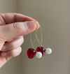 Pearl Cherry Drop Earrings