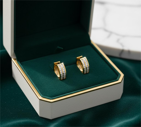 Studded Double Line Earrings