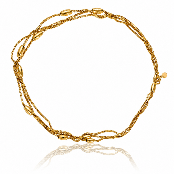 Multilayer Gold Beads Necklace