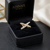 Twin Stone Pearl Detail ring