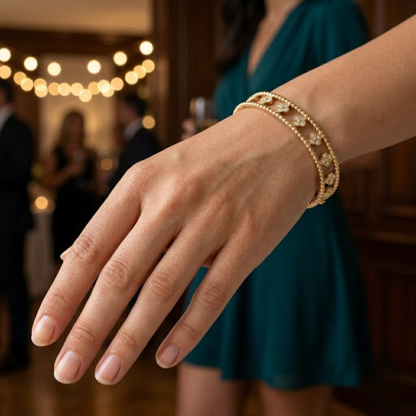 Cz Clover Motifs Stones Bracelet