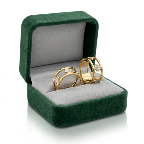 Halo Studded Clove Ring