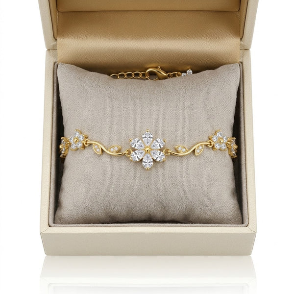 Crystal Flower Studded Bracelet