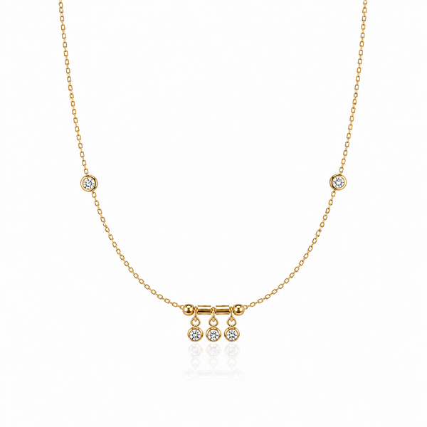 Crystal Charm Dangle Necklace