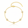 Oval Crystal Chain Bracelet