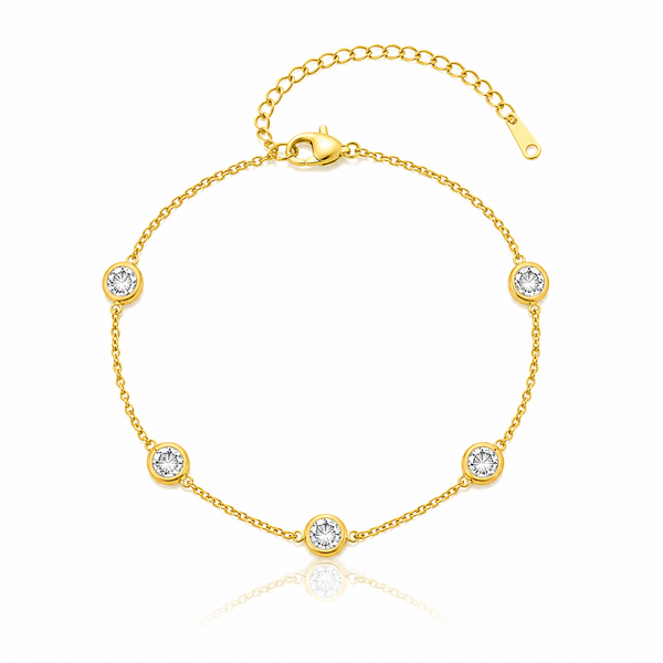 Oval Crystal Chain Bracelet