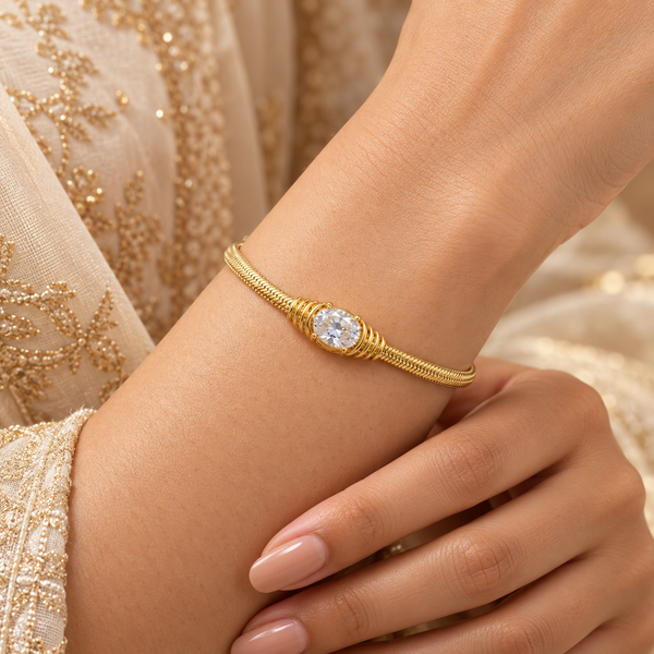 Oval Cut Snake Chain Bracelet