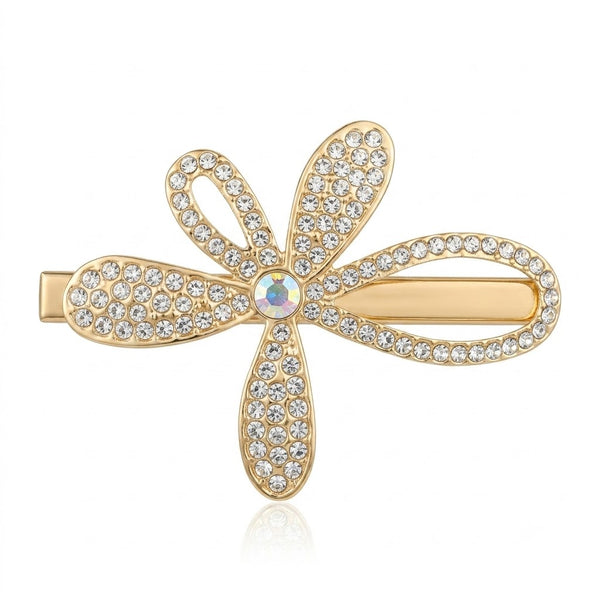 Close-up of the Irri Rhinestone Flower Hair Clip showing floral motif