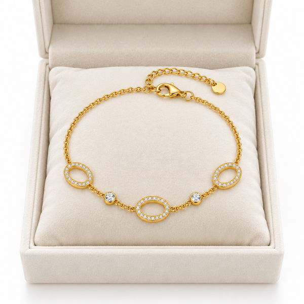 Dainty Sparkly Oval Bracelet