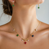Crystal Star Necklace with Earrings