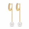 Studded Dangle Pearl Earrings