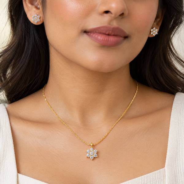 Star Bloom Necklace with Earrings