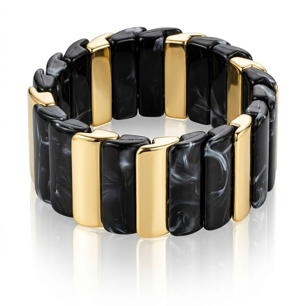 Viral Stackable Bar Bracelet - Black