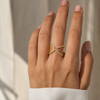Studded Cross Adjustable Ring