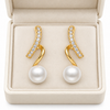 Studded Spiral Pearl Earrings