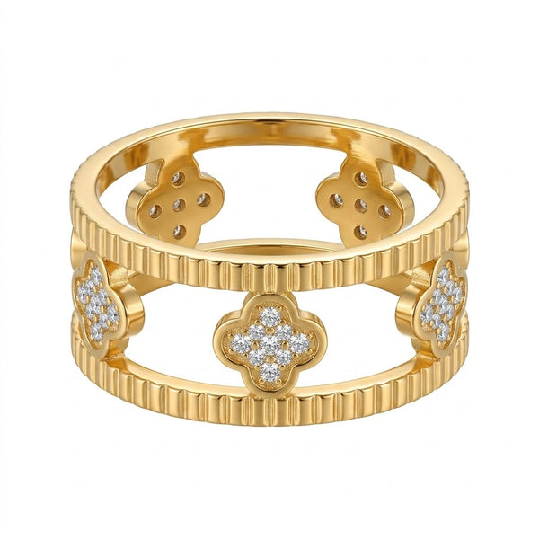 Halo Studded Clove Ring