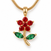 Mini Ruby Flower Necklace