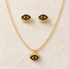 Midnight Studded Eye Necklace with Earrings