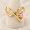 Pink Drop V Ring