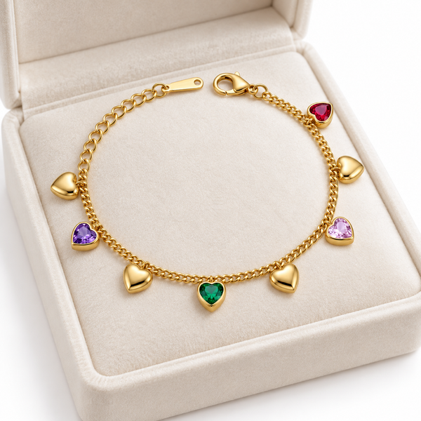 Multicolour Heart Bracelet