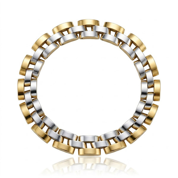 Dual Tone Verc Men's Bracelet